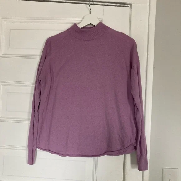 Madewell Ashbury Lavender Mockneck Long Sleeve Pullover Sweater XS - Picture 2 of 7